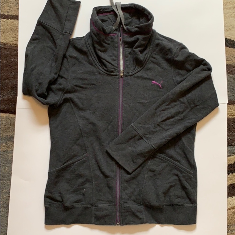 Grey with Purple Accents Puma Zip Up